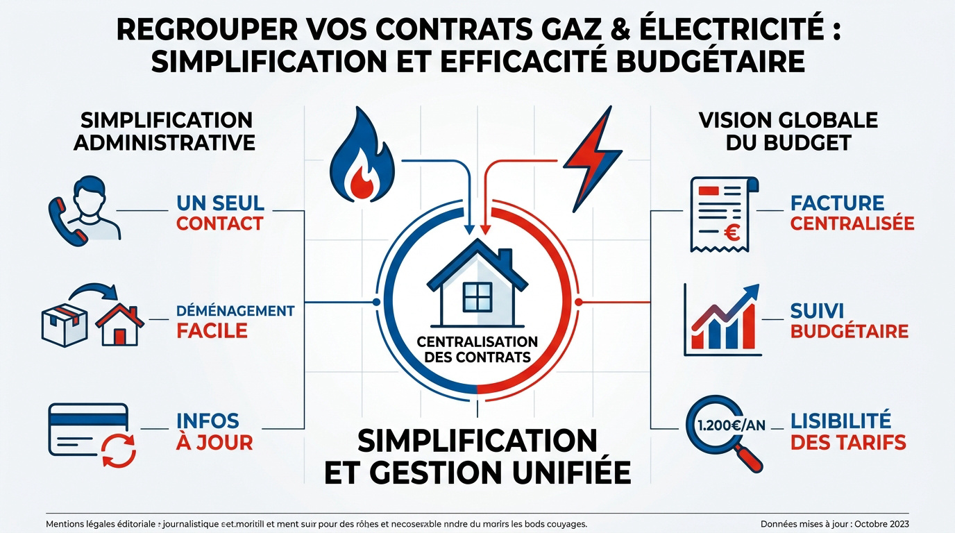 Gestion centralisée des contrats d'énergie gaz et électricité